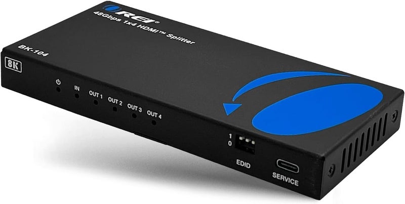 OREI 8K HDMI Splitter 1 X 4, Duplicate/Mirror Any HDMI Signal UltraHD Supports Upto 4K @ 120Hz EDID HDCP 2.3 - (BK-104) - Image 1